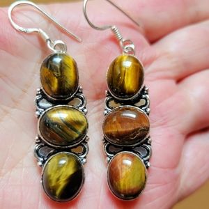 Natural Tiger's Eye Earrings